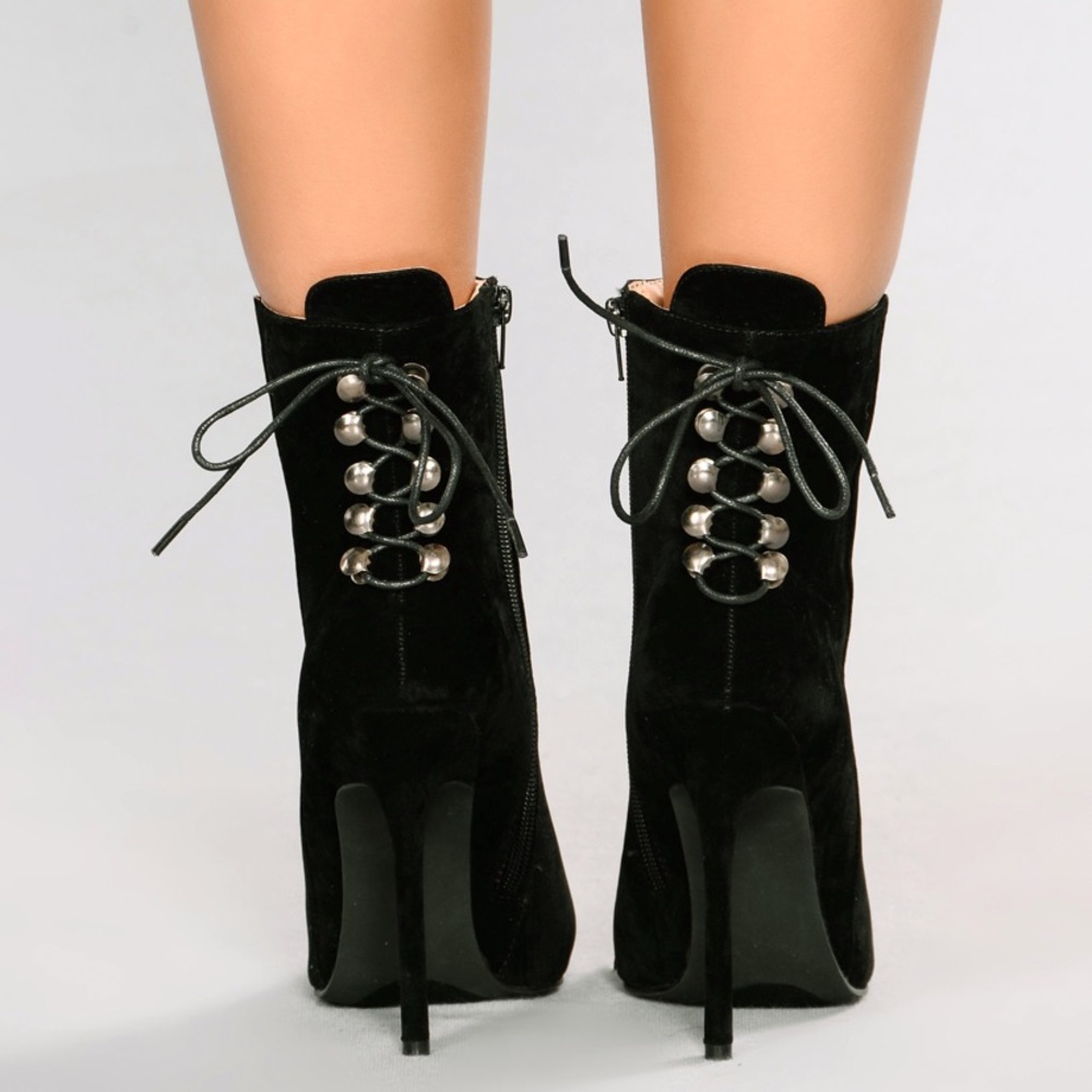 Black suede boots